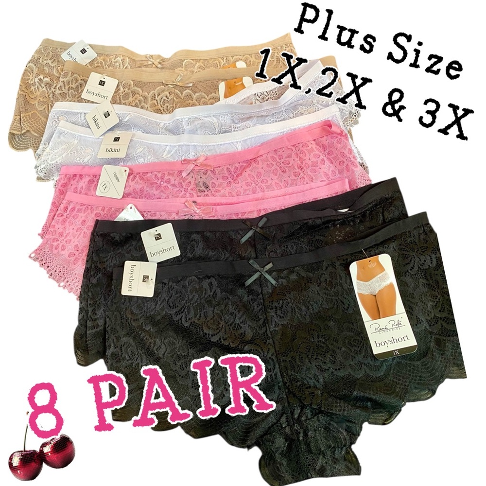 💕PLUS SIZE 8 Pair Lace Panties
